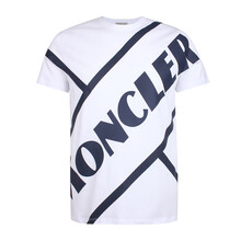 盟可睐 moncler 20ss春夏 男款白色棉质logo印花图案圆领短袖t恤 f1
