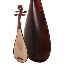 音潮琵琶917微凹黄檀木打磨抛光纹理自然成人演奏剧团院校用琴手感好不跑轴民族弹拨乐器 917老红木琵琶