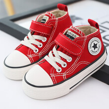 卜丁BUDING宝宝鞋子春秋季女婴儿学步鞋男软底0一1-2-3岁小童幼儿透气儿童帆布鞋女童布鞋男童鞋 红色 19 内长13.5/适合脚长13cm
