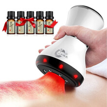 瑞初 刮痧仪器电动砭石温灸仪经络刷淋巴经络疏通仪器家用艾灸能量石推拿震动按摩通阳罐益生美容院通经祛湿 升级充电款吸痧仪【脉冲按摩 一键泄压】