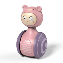 不倒翁玩具宝宝3-6-9-12个月以上婴儿学爬早教益智儿童小孩0-1岁 粉色不倒翁