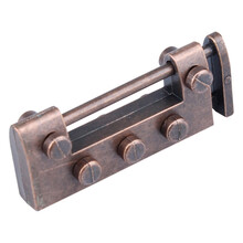 九连环儿童学生智力解压高智商解锁玩具智力锌合金魔术解环 古铜色-爱情锁