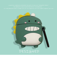 适用于/倍思W04Pro蓝牙耳机保护套倍思wo4保护壳w04真无线蓝牙por充电盒仓套卡 倍思W04/W04pro-萌萌恐龙【收藏送挂钩】