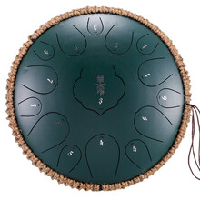 华蜀空灵鼓15音专业级12寸梵音鼓无忧鼓11音13音手碟鼓鲁儒禅音鼓 12.5寸15音墨绿色