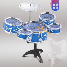 大号架子鼓儿童初学者爵士鼓玩具乐器1-3-6岁9男孩宝宝敲打鼓生日礼物抖音网红同款 大号五鼓(蓝色 送鼓谱+鼓带