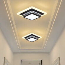 烛影 led北欧走廊灯过道灯玄关灯现代简约家用入户阳台灯衣帽间楼道灯led筒灯 方黑 【白光】 边长20cm 暗装