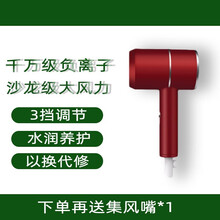 途美丝 吹风机家用学生宿舍电吹风800W大功率美发迷你锤子冷热吹风筒快速干发 【莫兰迪红】尊享款