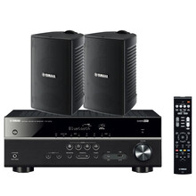 雅马哈（Yamaha）HTR-3072+NS-AW294 音响 音箱 壁挂式音响 户外全天候蓝牙音响 USB音响（3件套）黑色