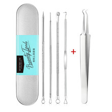 粉刺针黑头针挤痘痘工具套装脂肪粒美容针 美容针5件套