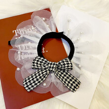 优乐奇猫咪狗狗口水巾小清新公主风布偶蓝白英短泰迪柯基蕾丝边围脖饰品 黑色(珍珠+蝴蝶结) 蝴蝶结 L-大型