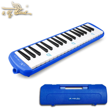 天鹅牌口风琴37键蓝色粉色儿童初学者中小学生男女宝宝幼儿园通用32键专业入门口吹琴手弹键盘乐器琴键贴 37键蓝色-朔盒+教材