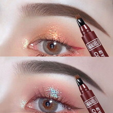 【抖音同款 第2件5折】四叉眉笔液体眉笔四头防水防汗四叉不易晕染纹眉笔画眉不易脱色自然男女 4#灰棕色