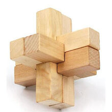 八卦锁 解锁解环成人益智玩具酒桶心锁孔明锁鲁班魔盒儿童生日礼物 原木六通 彩盒装