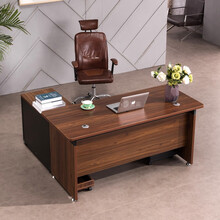 富宸老板办公桌椅组合现代简约办公家具f型单人员工1.4米办公室电脑财务桌1.6米小型经理桌活动柜 可躺皮椅