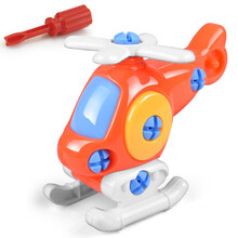 可拆摩托车儿童3-6岁早教启蒙玩具宝宝手工拆装动手训练益智玩具幼儿园拆卸螺丝拼插 可拆卸直升机（颜色随机）