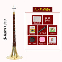 乌木红木唢呐成人儿童初学者全乐器D调民族演奏乐器 D调黄碗+八种礼品