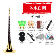乌木木唢呐乐器全套CEFGD调初学者老儿童大小号红木民间 【初学套餐】乌木D调金碗