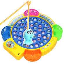 磁性钓鱼玩具套装电动旋转儿童早教益智玩具抖音网红宝宝动脑动手益智互动游戏小孩1音乐玩具男孩2女孩3岁 磁性45鱼带故事儿歌唐诗20105 充电款