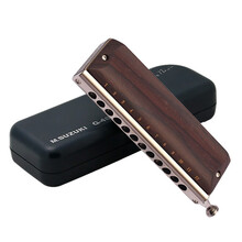 SUZUKI铃木 12孔半音阶口琴 原装进口高级专业演奏口琴胡桃木盖板G-48W