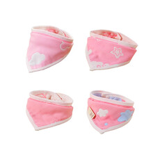 沐凡（mufan）三角巾口水巾加厚婴幼儿童宝宝围嘴组合装 六层纱布纯棉吸水围兜新生婴儿用品送儿童 三角巾4条装 图案颜色搭配