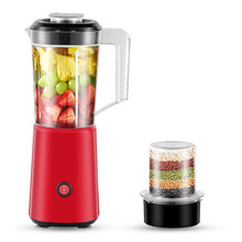 自动果汁炸果机多功能榨汁机家用小型辅食搅拌料理机便携FEDAIR 中国红 加厚款三杯【榨汁研磨随行杯】+刀片