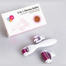 DRS面部微针进口材质合金微针180针600针1200针可替换针头滚轮微针美容仪 三合一标配0.25+0.5+1.5