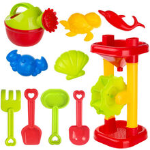 儿童沙滩玩具套装宝宝戏水沙漏玩沙挖沙大号铲子沙滩桶工具 沙漏10件套