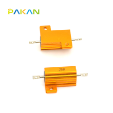 PAKAN RX24黄金铝壳电阻 25W功率电阻 线绕固定电阻器 25W 10RJ 10欧姆 (1个)