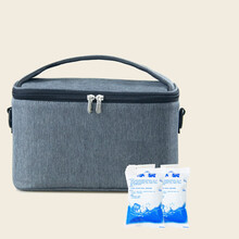 母乳保鲜包小号储奶冰包上班便携式背奶包保冷餐包蓝冰冷藏保温袋 太空灰+2冰袋