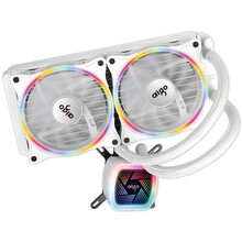 爱国者 冰塔冰魄台式电脑机箱一体式水冷CPU散热器(PWM智能温控风扇/全平台支持) 冰塔V240一体水冷白色版【彩虹光效】
