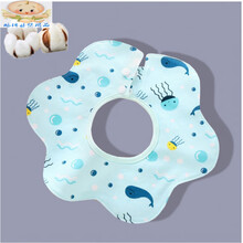婴儿纯棉口水巾新生儿360度旋转按扣围嘴防水围兜宝宝春秋纯棉围新品 360海底动物