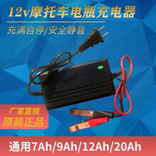 适用于高端智能充电器12V20AH摩托车电动车电瓶单个铅酸蓄电池智能通用 12v通用充电器(大夹子)