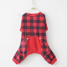 小狗狗衣服秋冬薄款宠物四脚衣服泰迪比熊博美小型犬幼透气衣 格子黑 狗狗薄款 S