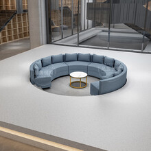 品居悦家创意沙发弧形半圆办公室异形沙发茶几组合售楼大厅美容院个性简约时尚银行售楼处展厅办事处沙发套装 六弧形组合B款（不含茶几）