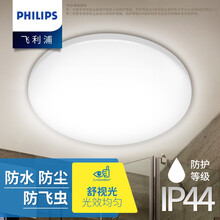 飞利浦led吸顶灯 国标IP44级防水浴室卫生间厕所阳台厨房防潮顶灯现代简约走廊过道圆形照明灯具恒潋 10W冷白光6500K φ250mm适用5-10㎡