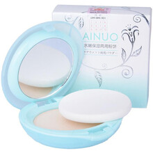 爱诺 姿色珠光定妆粉饼干粉持久遮瑕控油防水不易脱妆卡粉亮晶晶闪亮闪光 水嫩保湿两用粉饼7g(1#干粉)