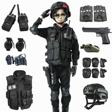 儿童警察玩具枪全套装声光手枪 吃鸡装备特种兵小特警衣服玩具 男孩子小特警装备小警察 玩具男孩子 战术版【13件套】 130CM【衣服尺寸】
