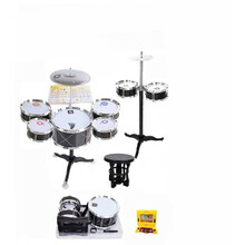 小孩玩的架子鼓 大号儿童架子鼓爵士鼓初学者小孩敲打乐器音乐玩具男宝宝1-3-6岁MYFS 【7鼓2镲】0-6岁双面鼓带可升降 独立鼓黑