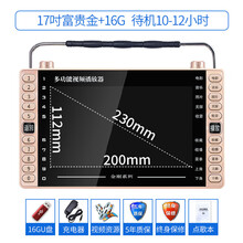 金正老人看戏机老年广场舞高清视频播放器便携式插卡跳舞唱戏机迷你多功能小电视17吋收音机唱歌大屏幕音箱 17吋富贵金超清护眼版【16G U盘