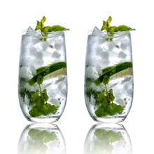 费纳斯（FEiNASi）水晶玻璃鸡尾酒杯马天尼香槟红酒杯玛格丽特杯酒吧三角杯 两支莫吉托杯-375ML