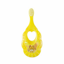 网红儿童牙刷软毛1-2-3岁婴幼儿宝宝防吞咽小童乳牙刷牙膏套装 黄色宽柄牙刷1个