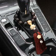 木菩印象汽车挂件档位珠大气挂档珠车内饰品黑檀木创意档把装饰木质佛珠车载摆件 档位：20mm12颗天然黑檀木珠·莲花·流苏款