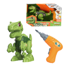 群丰 恐龙玩具拼装恐龙仿真动物模型腕龙霸王龙三角龙甲龙男孩儿童玩具 【电钻拼装款】迅猛龙