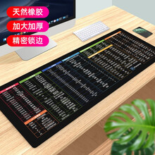 索能超大鼠标垫办公快捷键大全加厚大号护腕女0ffice软件excel函数PS桌面键盘电竞游戏电脑桌垫 快捷键大全（黑底） 尺寸300x800mm厚度4mm