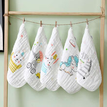 纽贝乐婴儿口水巾宝宝纱布毛巾新生儿童手帕手绢棉纱洗脸小方巾 动物乐园