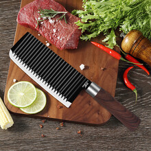 法鼎不锈钢家用黑刀 切肉刀 切菜刀 切片刀 菜刀单刀厨具刀具 斑马款7寸菜刀