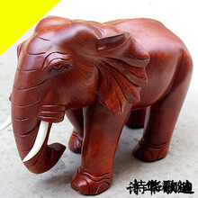 詩華歌迪 缅甸花梨木大象摆件实木工艺品摆件小凳子东阳木雕 乔迁礼公司 长20cm缅甸花梨木一只