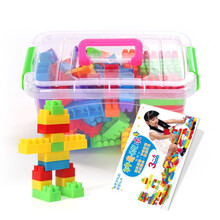 艾福儿 儿童玩具大颗粒积木3-6莫兰迪幼儿园早教diy玩具拼装塑料积木六一儿童节礼物 100颗大颗粒收纳盒装+图纸