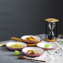 尚行知是 碗碟套装家用日式餐具套装景德镇陶瓷简约创意个性饭碗汤碗筷盘子 【7英寸菜盘1个】粉南瓜