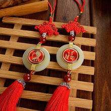 毛主席像汽车挂件 挂坠 吊坠 中国结红玛瑙无边框款